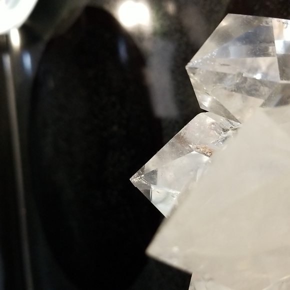 Real Clear Quartz Crystals and Brass Box With Light/Table Lamp - Picture 3 of 7